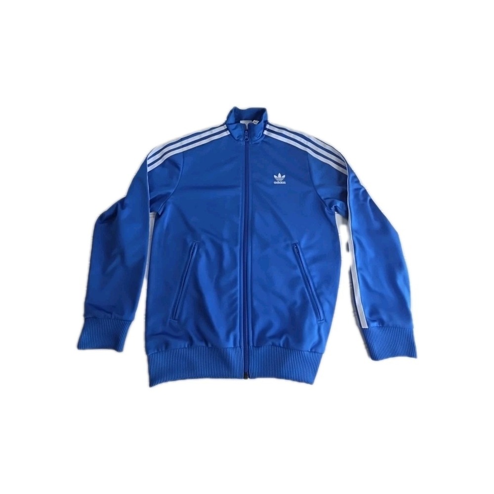 ADIDAS BOYS TRACK JACKET BLUE/WHITE STRIPES, SIZE SMALL 9-10 SOCCER TRACK